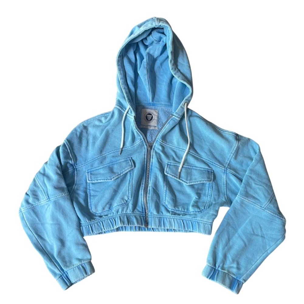 Urban Outfitters Blue Fleece-Lined Zip-Up